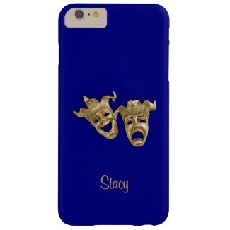 Comedy and Tragedy Unique Theater Monogram Navy Barely There iPhone 6 Plus Case
