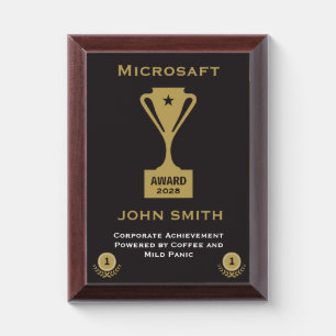 Comedy Coworker Certificate Award Plaque