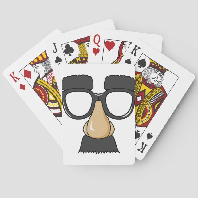 comedy funny glasses poker cards (Back)