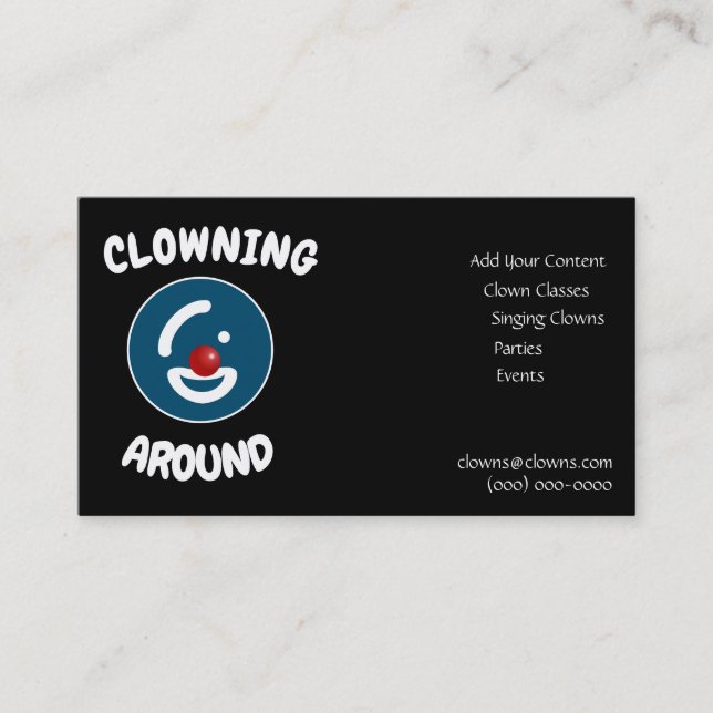 Comedy Logos Abstract Template Business Card (Front)