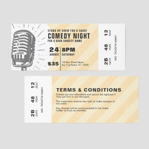 Comedy Night Charity Event Fundraiser Raffle Tickets