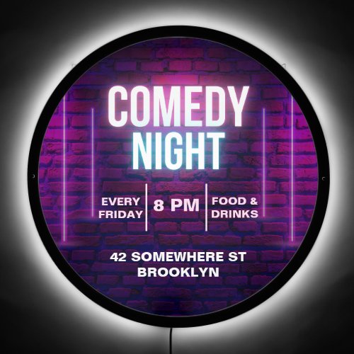 Comedy Night Neon Illuminated Custom Sign