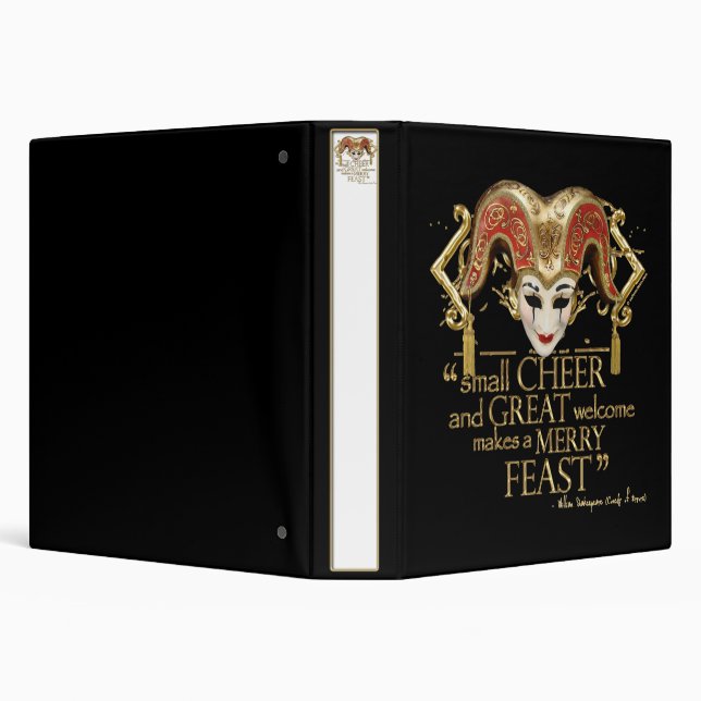 Comedy Of Errors Feast Quote (Gold Version) 3 Ring Binder (Background)