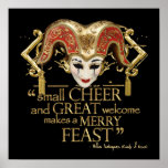 Comedy Of Errors Feast Quote (Gold Version) Poster