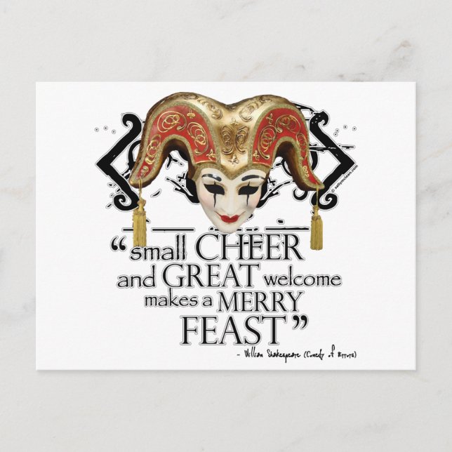 Comedy Of Errors Feast Quote Postcard (Front)