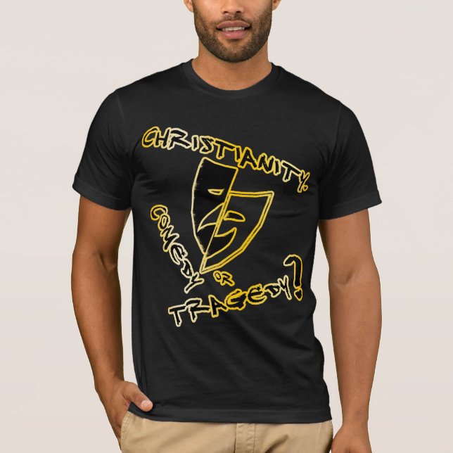 Comedy or Tragedy? (Gold Outline) T-Shirt (Front)