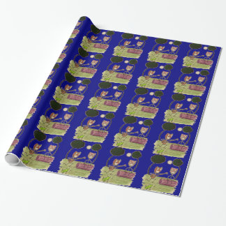 Comedy serenades Tragedy by the full moon Wrapping Paper