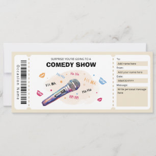 Comedy Show Gift Voucher, Stand Up Comedy Ticket Invitation
