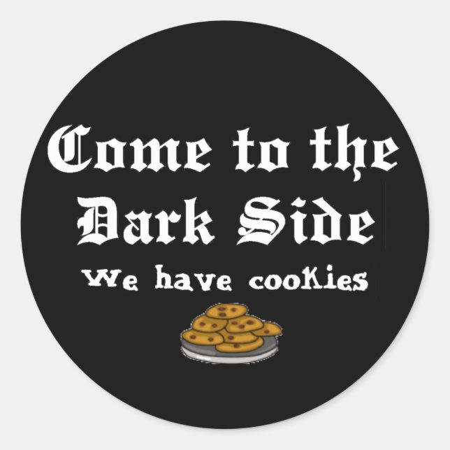 Comedy Sticker, Come to the Dark Side Classic Round Sticker (Front)