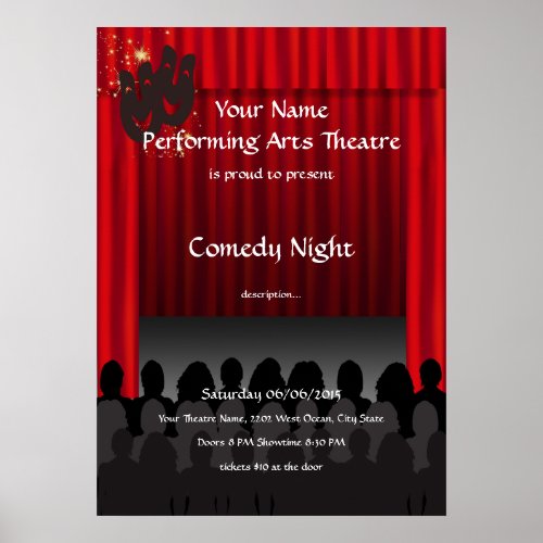 Comedy Theatre Performing Arts Stage Show Poster