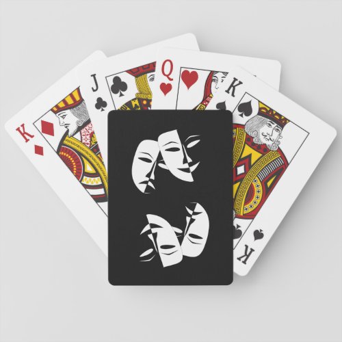 Comedy Tragedy Black and White Theatre Mask Playing Cards