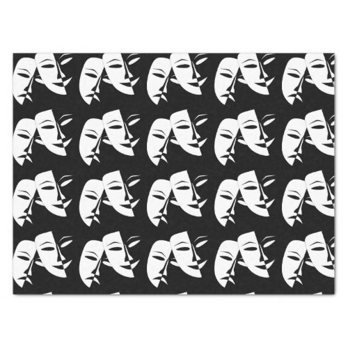 Comedy Tragedy Black and White Theatre Mask  Tissue Paper