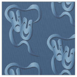 Comedy Tragedy Blue Pima Cotton Fabric