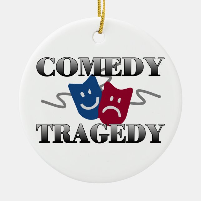 Comedy Tragedy Ceramic Ornament (Front)