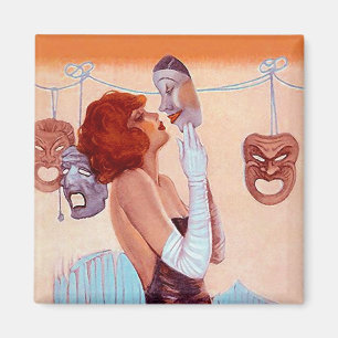 COMEDY & TRAGEDY DRAMA MASKS Glamour Girl Magnet