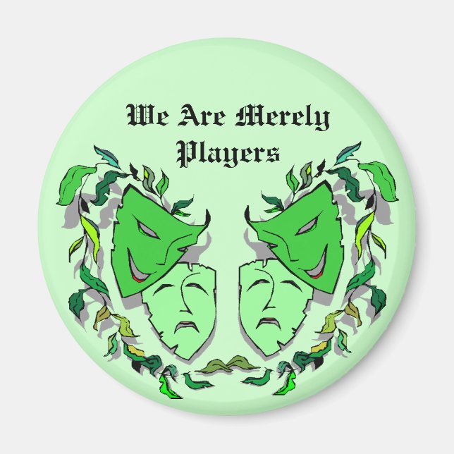 COMEDY & TRAGEDY DRAMA MASKS THEATRE Magnet (Front)