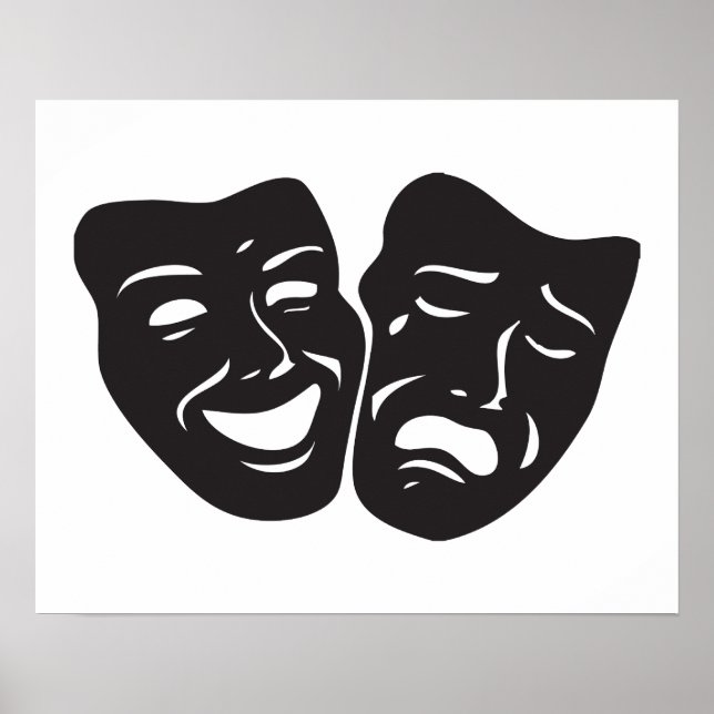 Comedy Tragedy Drama Theater Masks Poster (Front)