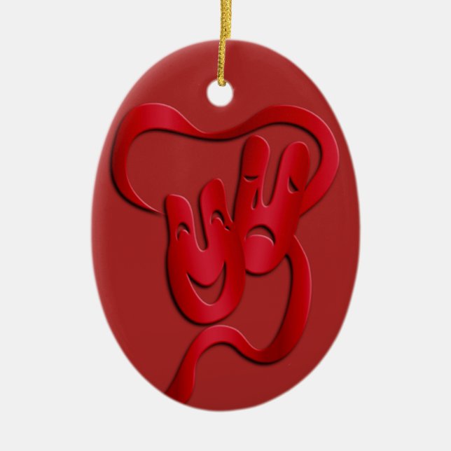 Comedy Tragedy Drama Theatre Christmas Ornament (Front)