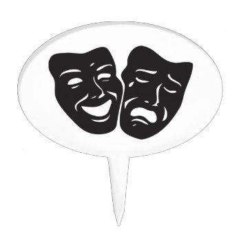 Comedy Tragedy Drama Theatre Masks Cake Topper by StarStruckDezigns at Zazzle