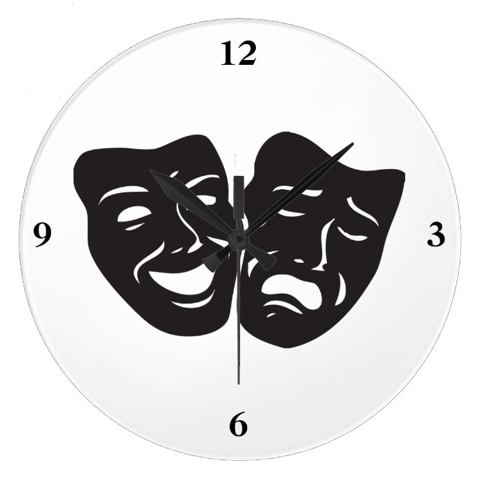 Comedy Tragedy Drama Theatre Masks Clock