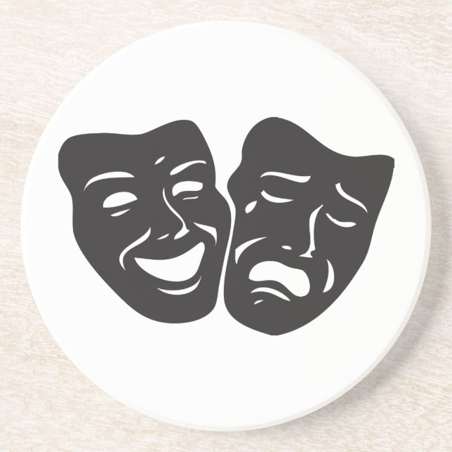 Comedy Tragedy Drama Theatre Masks Drink Coaster (Front)