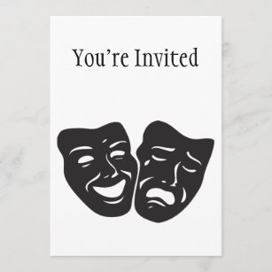 Comedy Tragedy Drama Theatre Masks Invitation