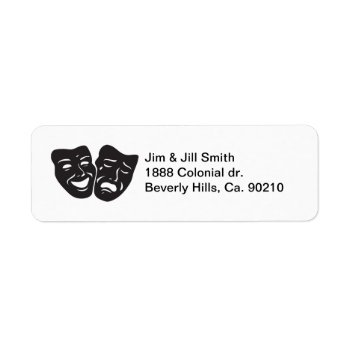 Comedy Tragedy Drama Theatre Masks Label by StarStruckDezigns at Zazzle