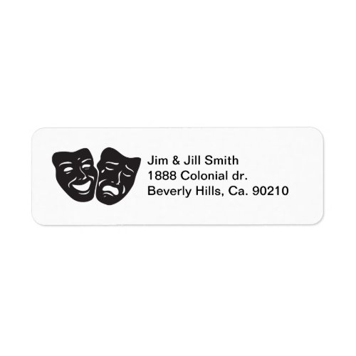 Comedy Tragedy Drama Theatre Masks Label