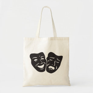 Drama Comedy Tragedy Masks Theater Grocery Travel Reusable Tote Bag 