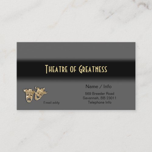 Comedy Tragedy Greek Masks Theater Business Card