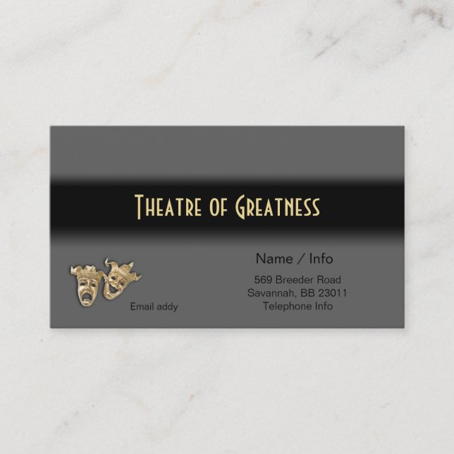 Comedy Tragedy Greek Masks Theater Business Card (Front)