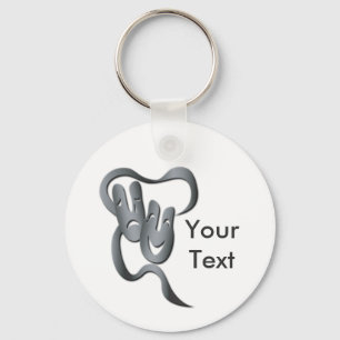 Comedy Tragedy Grey Theater Mask Key Chain