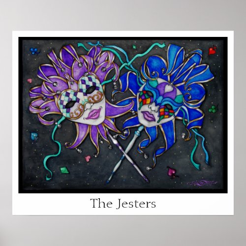 ComedyTragedy Jester Masks Poster