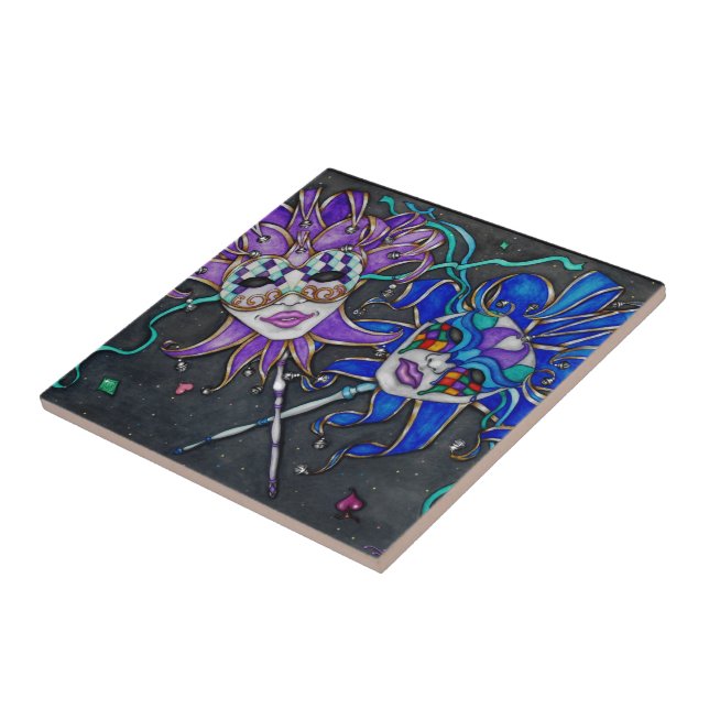 Comedy/Tragedy Jester Masks Tile (Side)