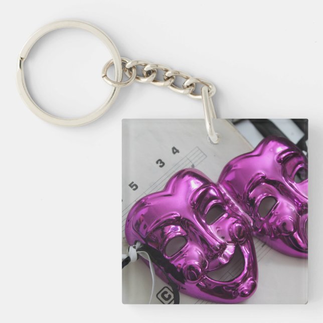 Comedy Tragedy Mask Keychain (Front)