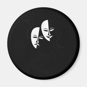 Comedy Tragedy Masks Actor Gift Magnet