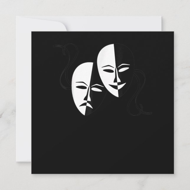 Comedy Tragedy Masks Actor Gift Thank You Card (Front)