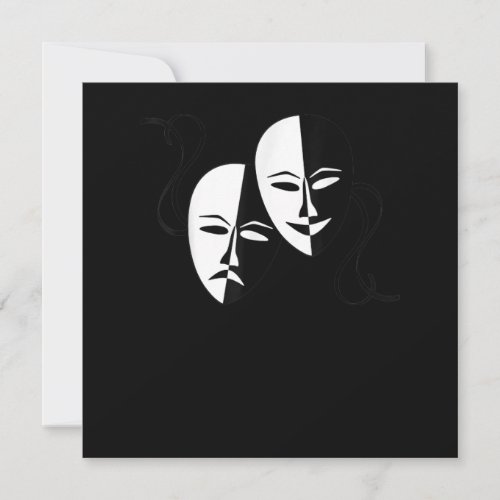 Comedy Tragedy Masks Actor Gift Thank You Card