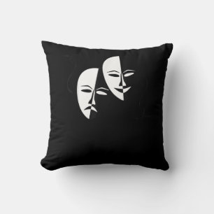 Comedy Tragedy Masks Actor Gift Throw Pillow