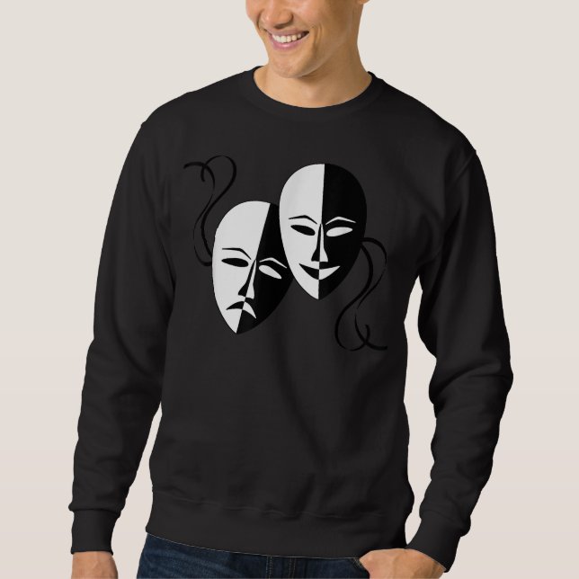 Comedy Tragedy Masks Actor Retro Sweatshirt (Front)