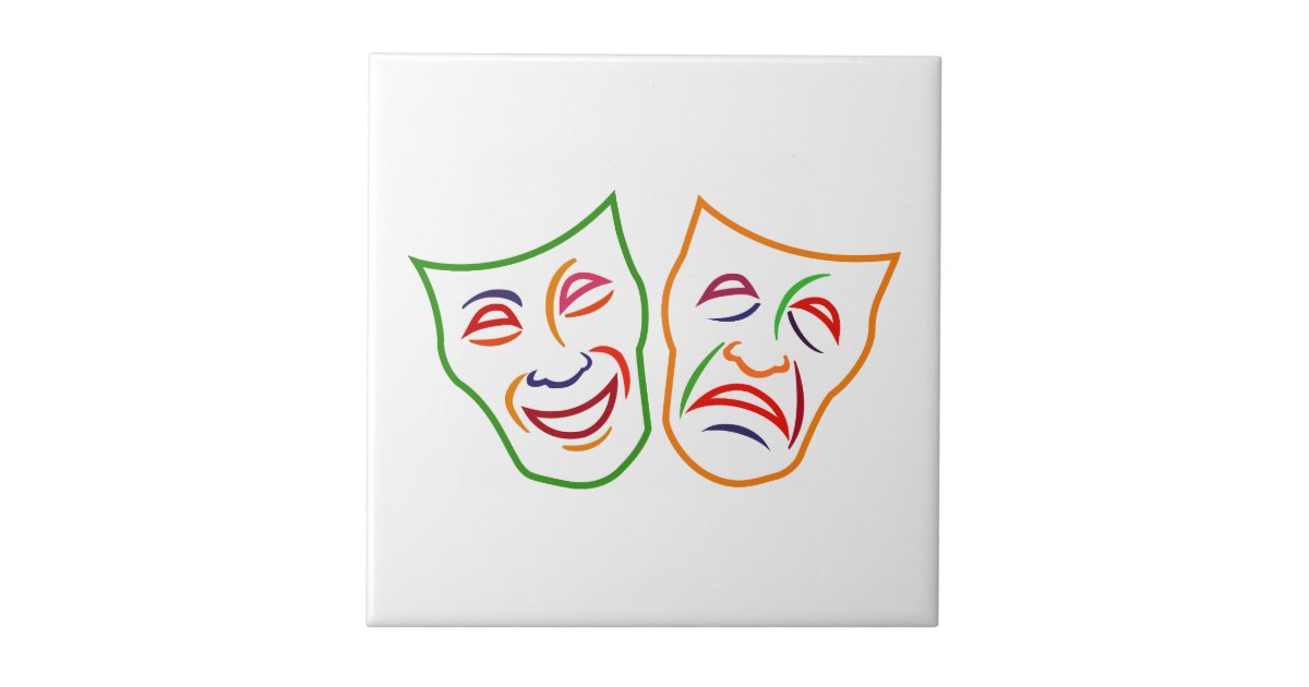 colorful comedy tragedy masks