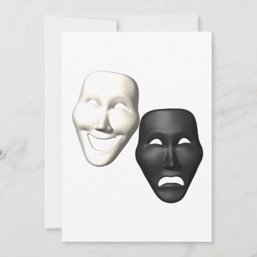 Comedy Tragedy Masks Invitation