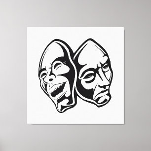 Comedy Tragedy masks masquerade still life art Canvas Print