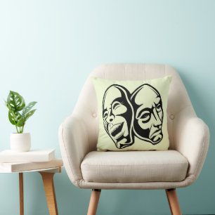Comedy Tragedy masks masquerade still life art  Throw Pillow