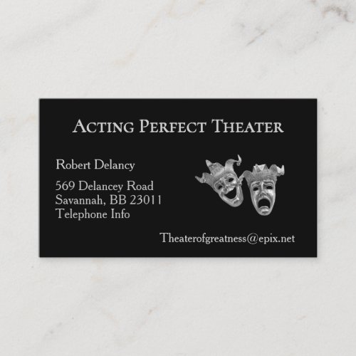 Comedy Tragedy Masks Theater Business Card