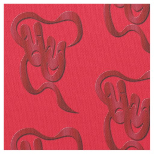 Comedy Tragedy Red Pima Cotton Fabric