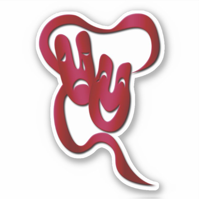 Comedy Tragedy Red Theatre Mask Sticker (Front)