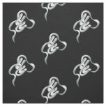 Comedy Tragedy Silver Black Fabric