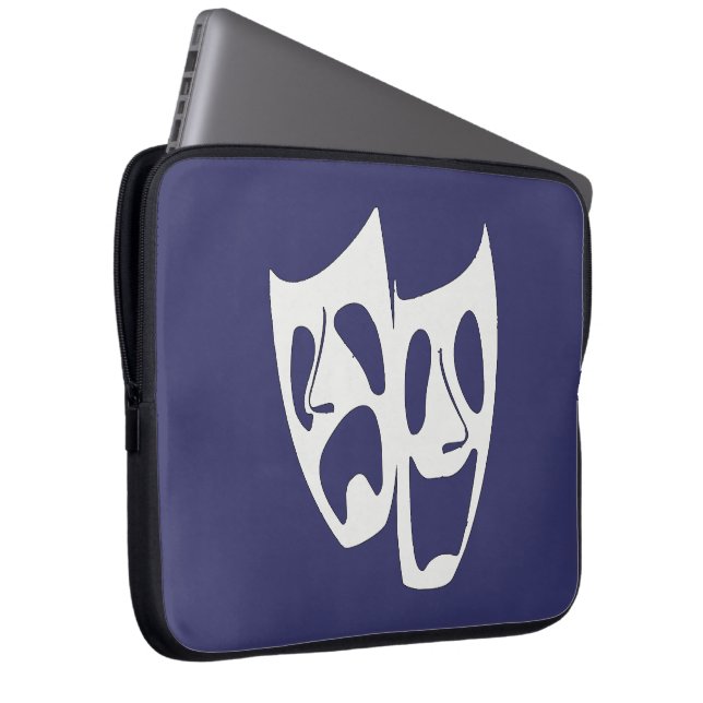 Comedy Tragedy Theater Lovers Laptop Sleeve (Front Right)
