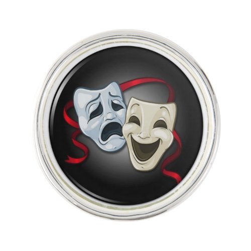 Comedy  Tragedy Theater Mask Lapel Pin
